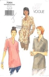 7064 VOGUE  LOOSE PULLOVER TUNIC LENGTHS EZ  PATTERN 8-12